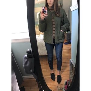 JOA Quilted Bomber Olive Jacket